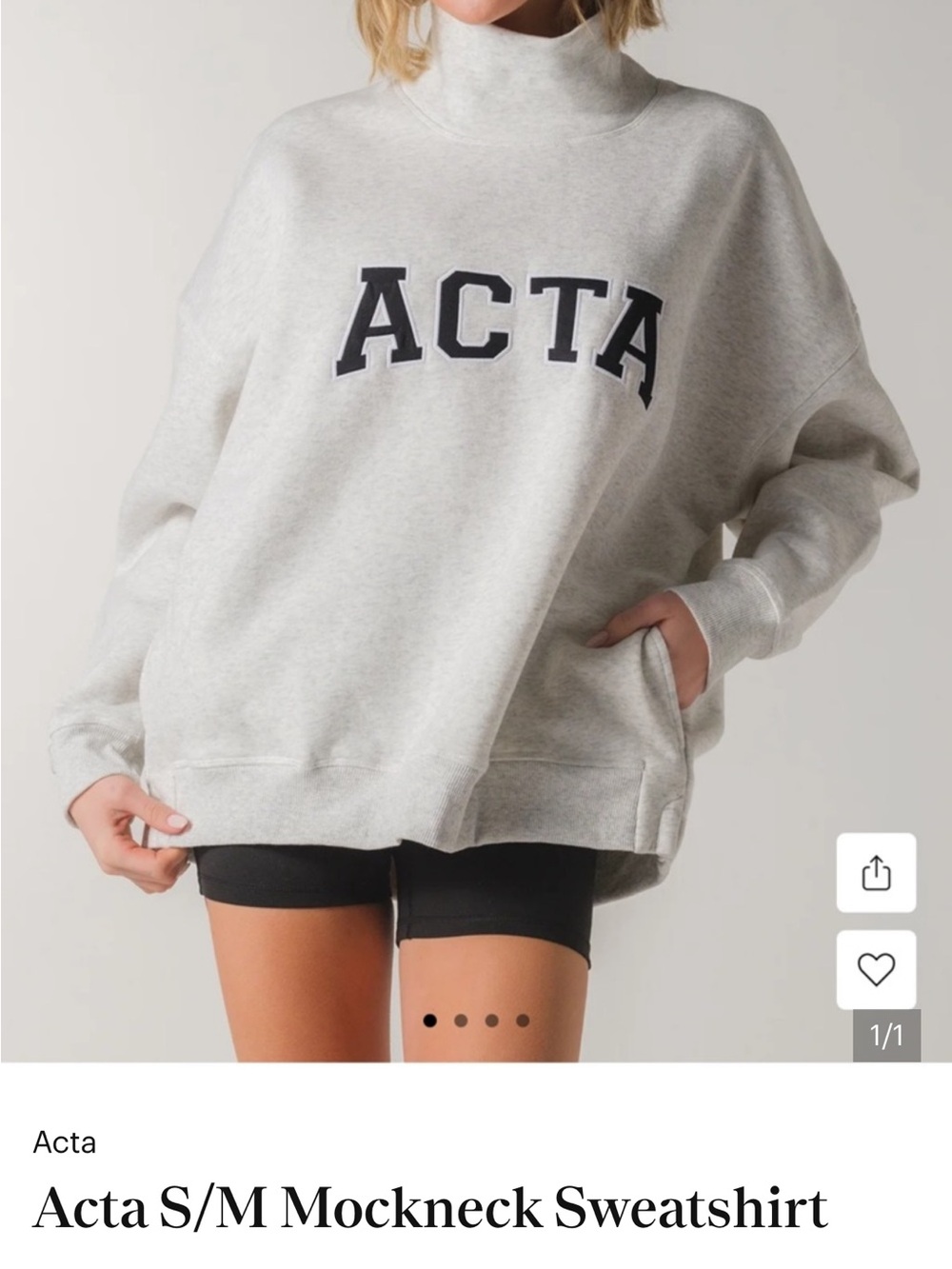 Acta Gray Mockneck Sweatshirt
